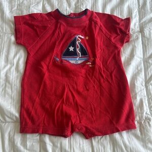 Vintage nursery rhyme 100% cotton 18 months Red Sailboat Kids romper